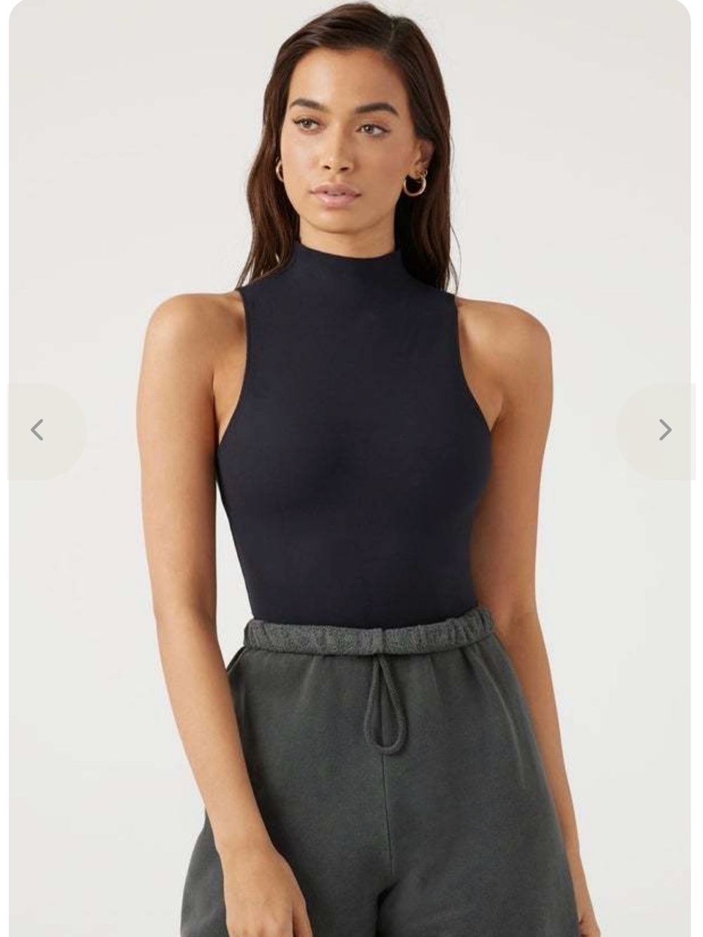 Joah Brown Mock Neck Sleeveless Top in Black